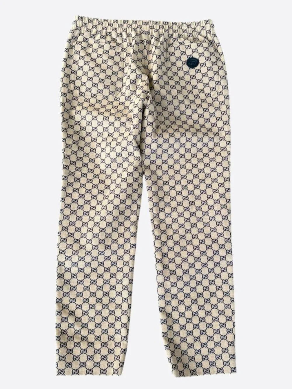 Gucci Beige & Navy GG Monogram Pants